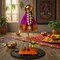 Readymade Mini Gudi Padwa (9inch) Decoration for Home | Traditional Gudi Showpiece with Plastic Gathi Mala - Maharashtrian New Year Gift
